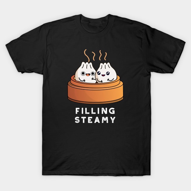 Filling Steamy Cute Dimsum  Bao Pun T-Shirt by punnybone